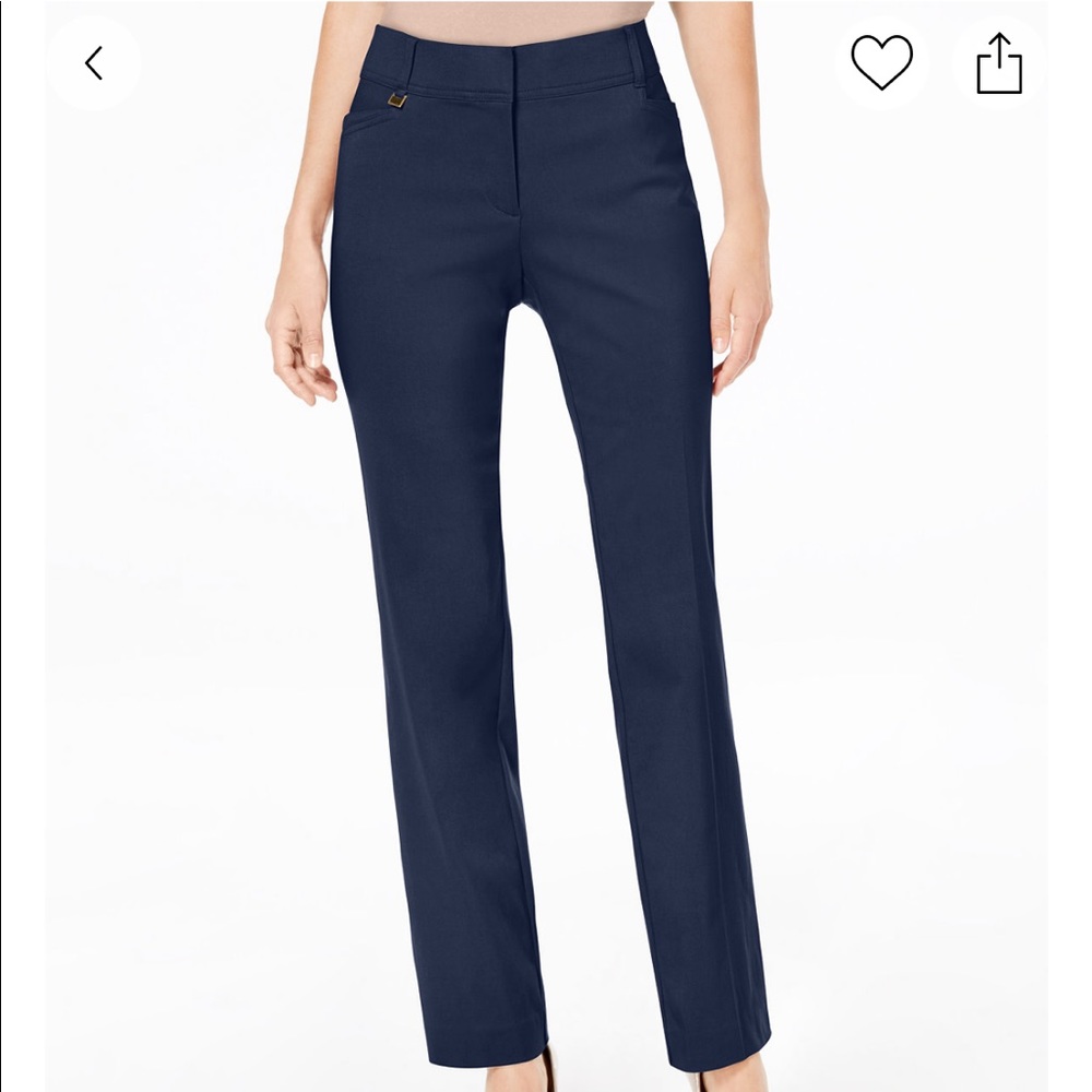 JM Collection Curvy Fit Straight Leg Pants